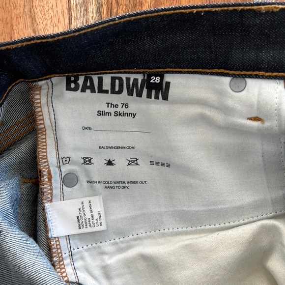 Baldwin Raw Denim - Made in USA - Mens 28/32 EUC - Picture 3 of 4